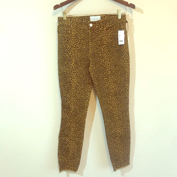 Current/Elliott Stiletto High-Rise Leopard Jeans - Picture 1 of 8